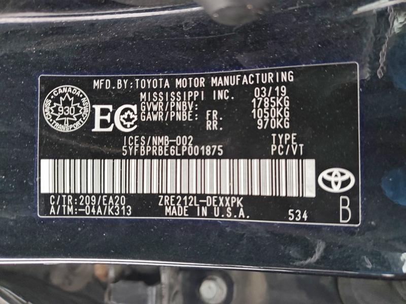 2020 Toyota Corolla le