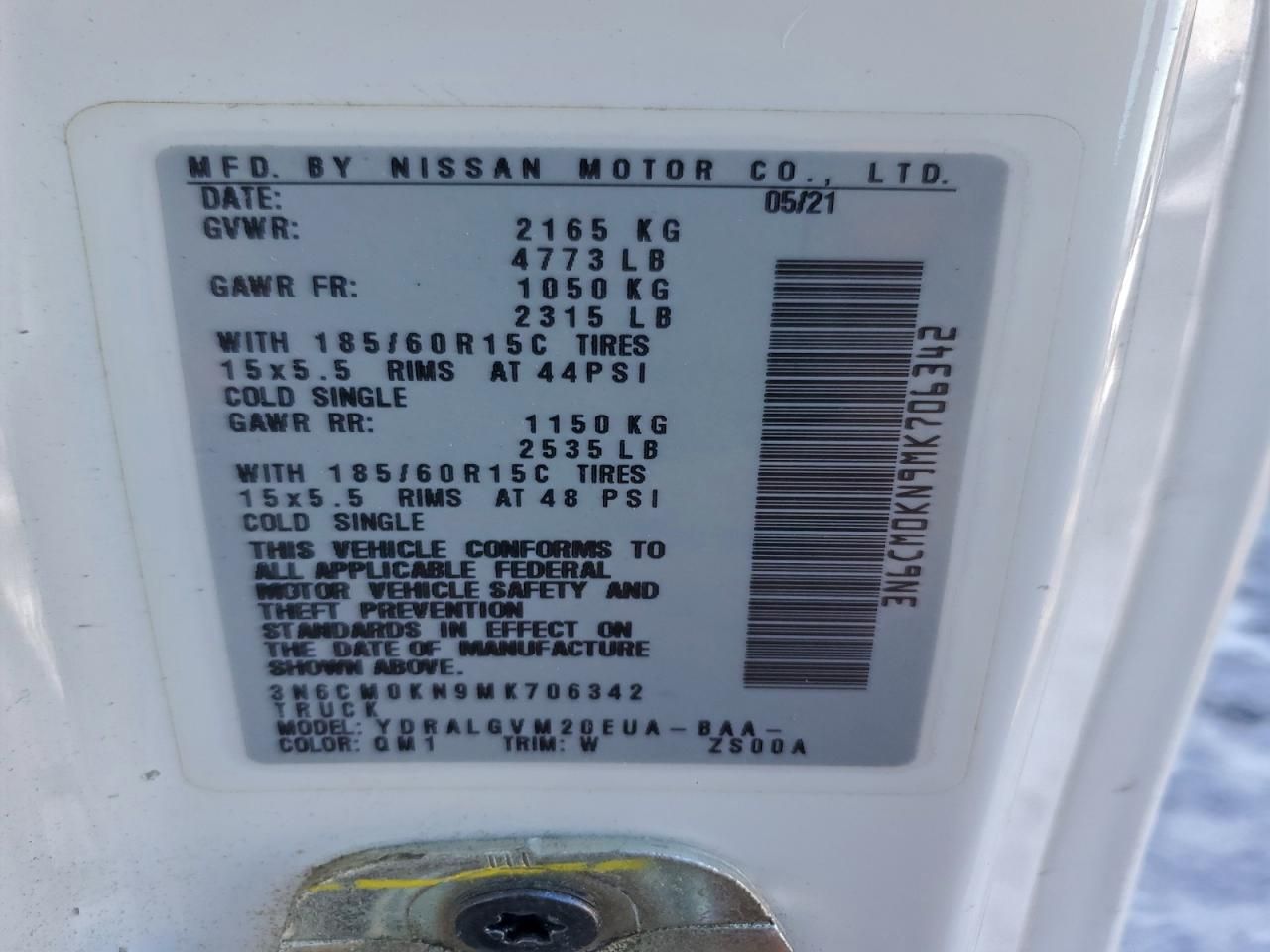 2021 Nissan NV200 Delivery Van