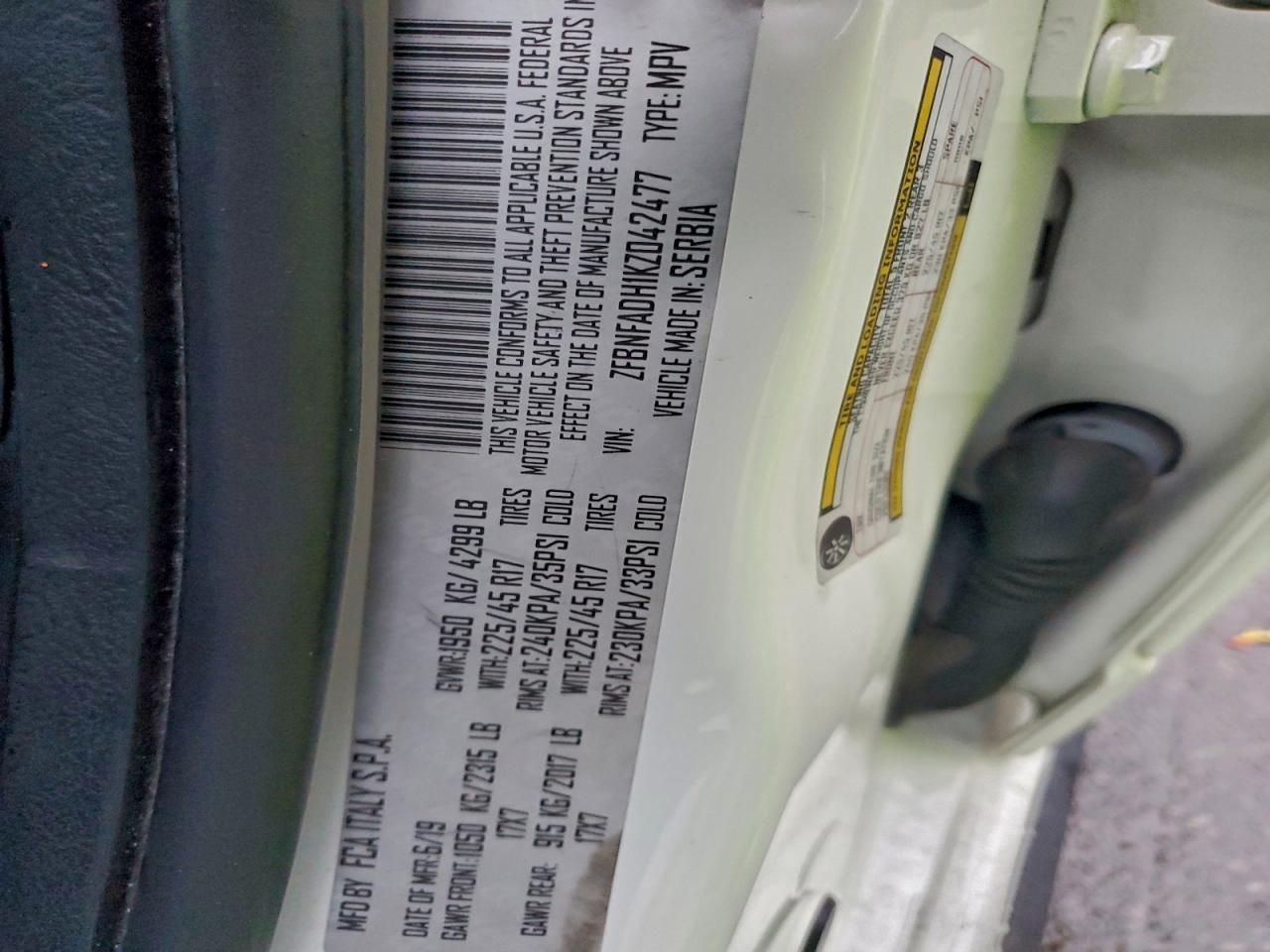 2019 Fiat 500l Trekking