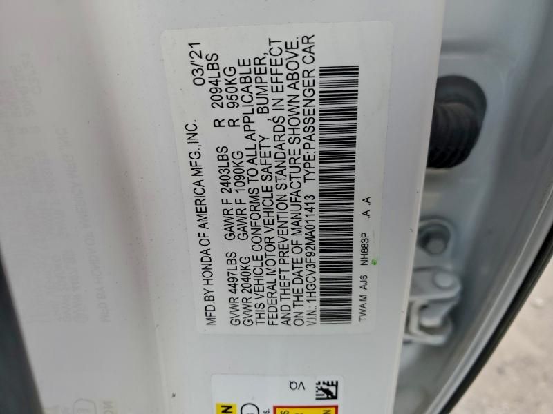 2021 Honda Accord Touring Hybrid