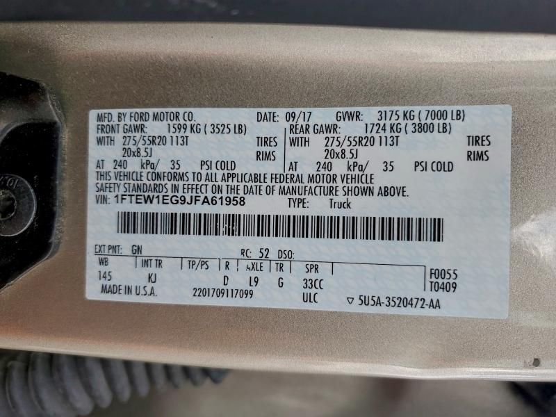 2018 Ford F150 Supercrew