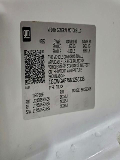 2022 Chevrolet Express 2500 Utility / Service Van