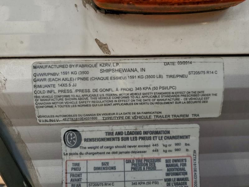 2014 Kz Inc Sportsmen