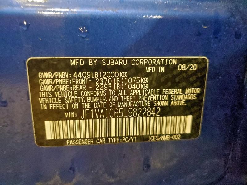 2020 Subaru Wrx Premium