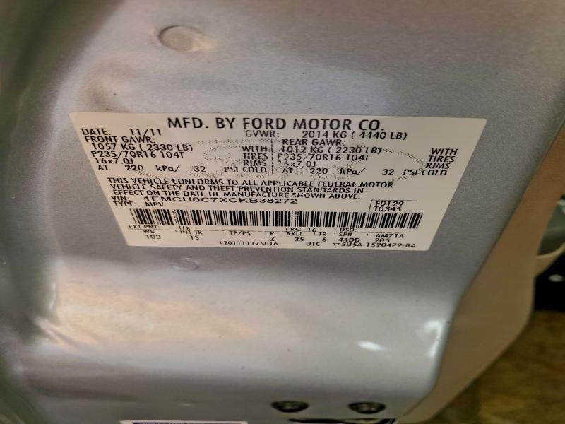 2012 Ford Escape xls
