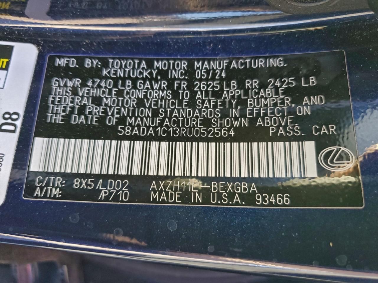 2024 Lexus Es 300h Base