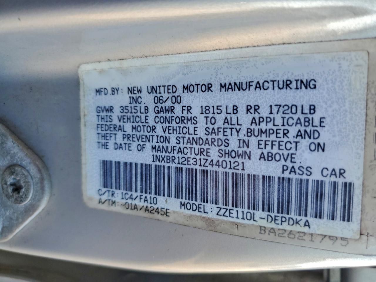 2001 Toyota Corolla ce