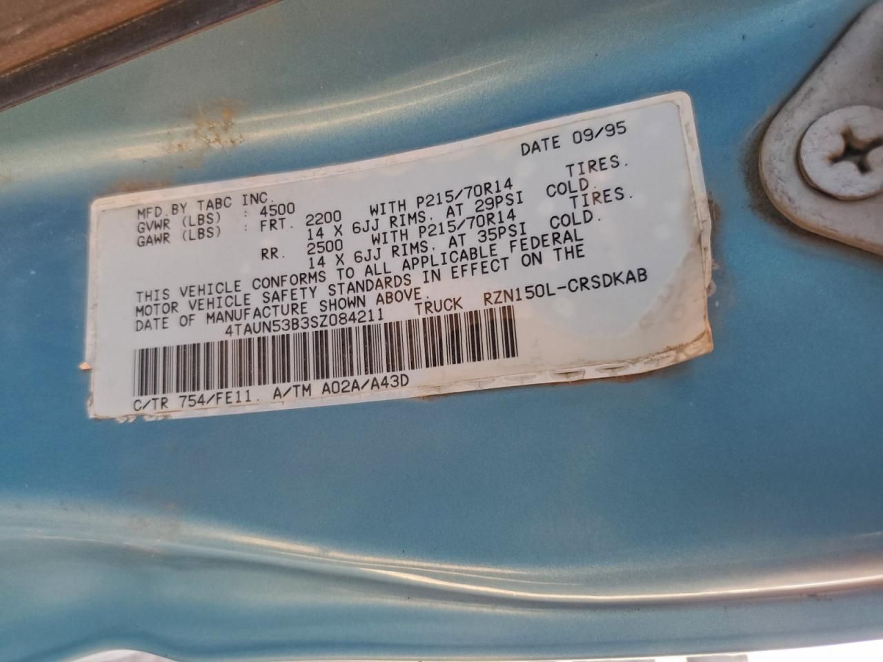 1995 Toyota Tacoma Xtracab