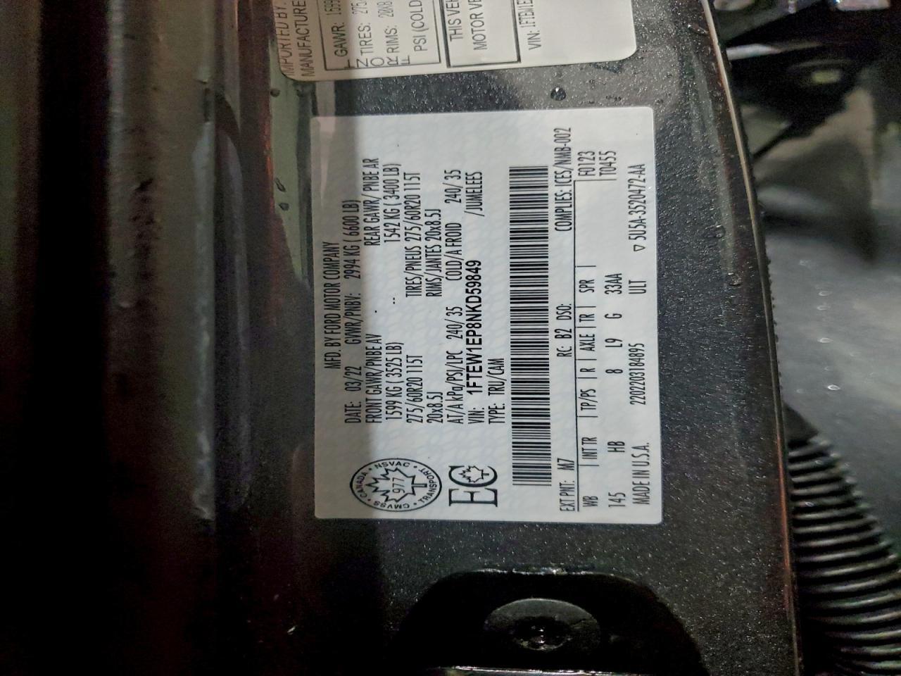 2022 Ford F150 Supercrew