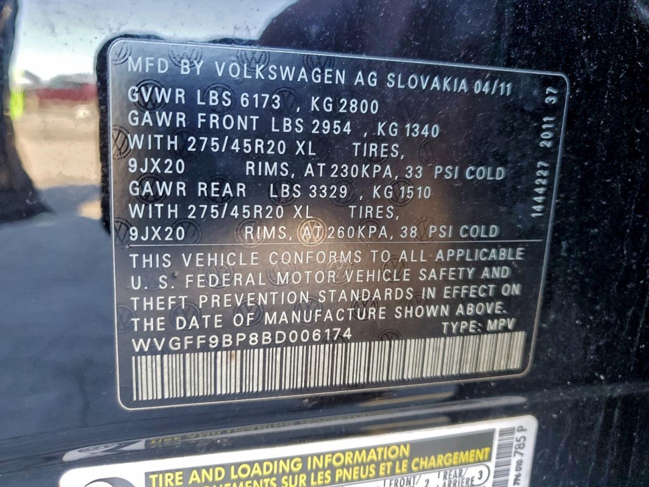 2011 Volkswagen Touareg V6