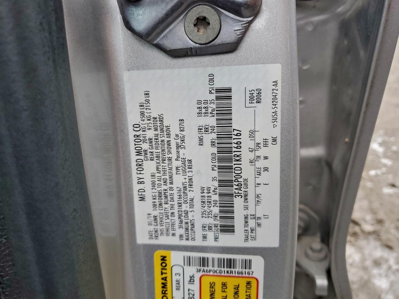 2019 Ford Fusion sel