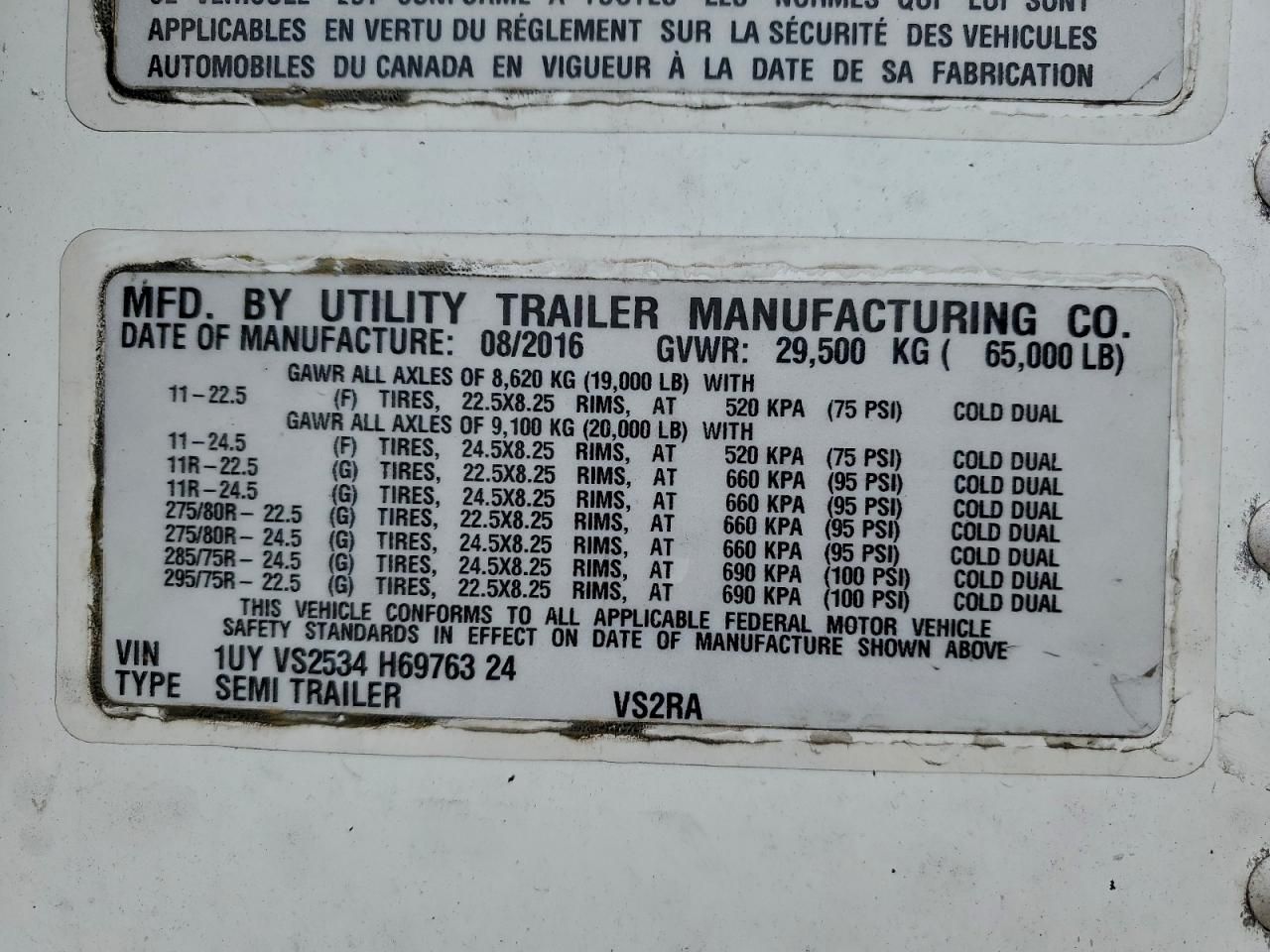 2017 Utility VS2RA Refrigerated Van Trailer