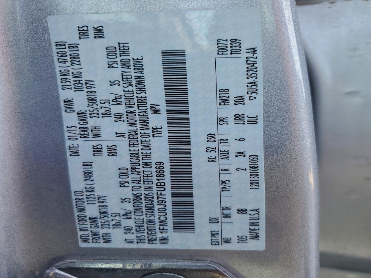 2015 Ford Escape Titanium
