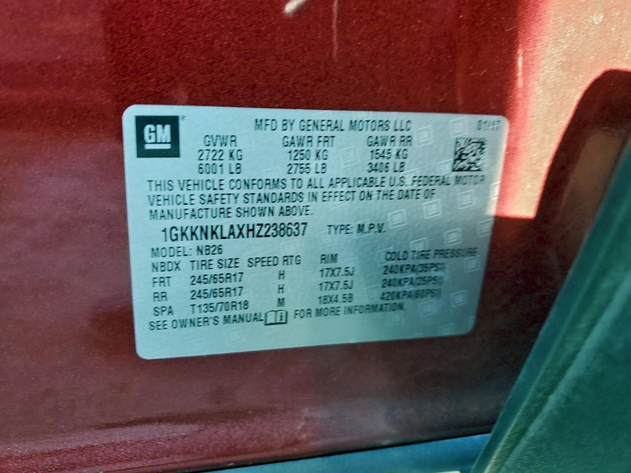 2017 GMC Acadia sle