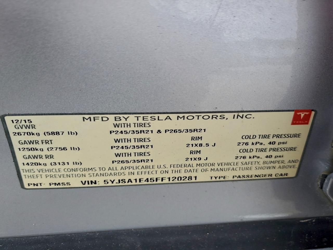 2015 Tesla Model s