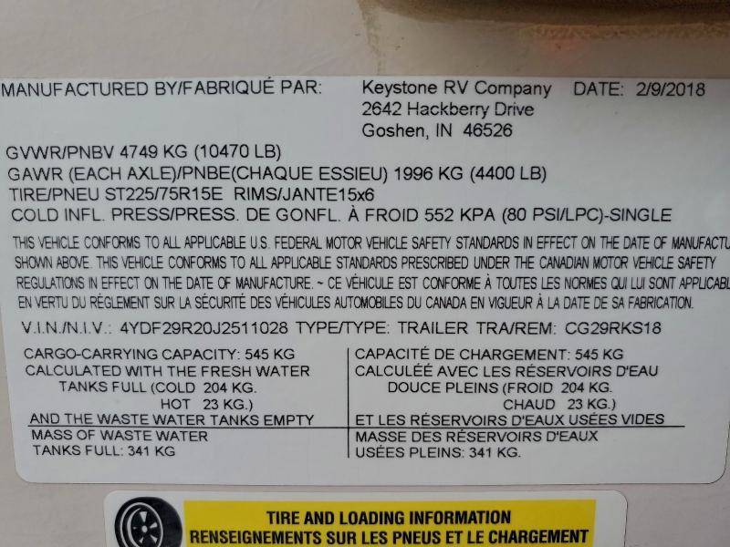 2018 Keystone Cougar-Camper