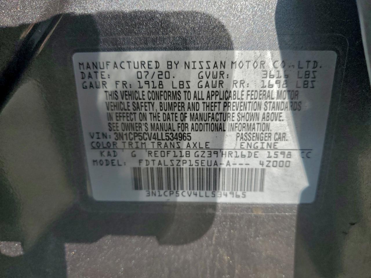 2020 Nissan Kicks sv