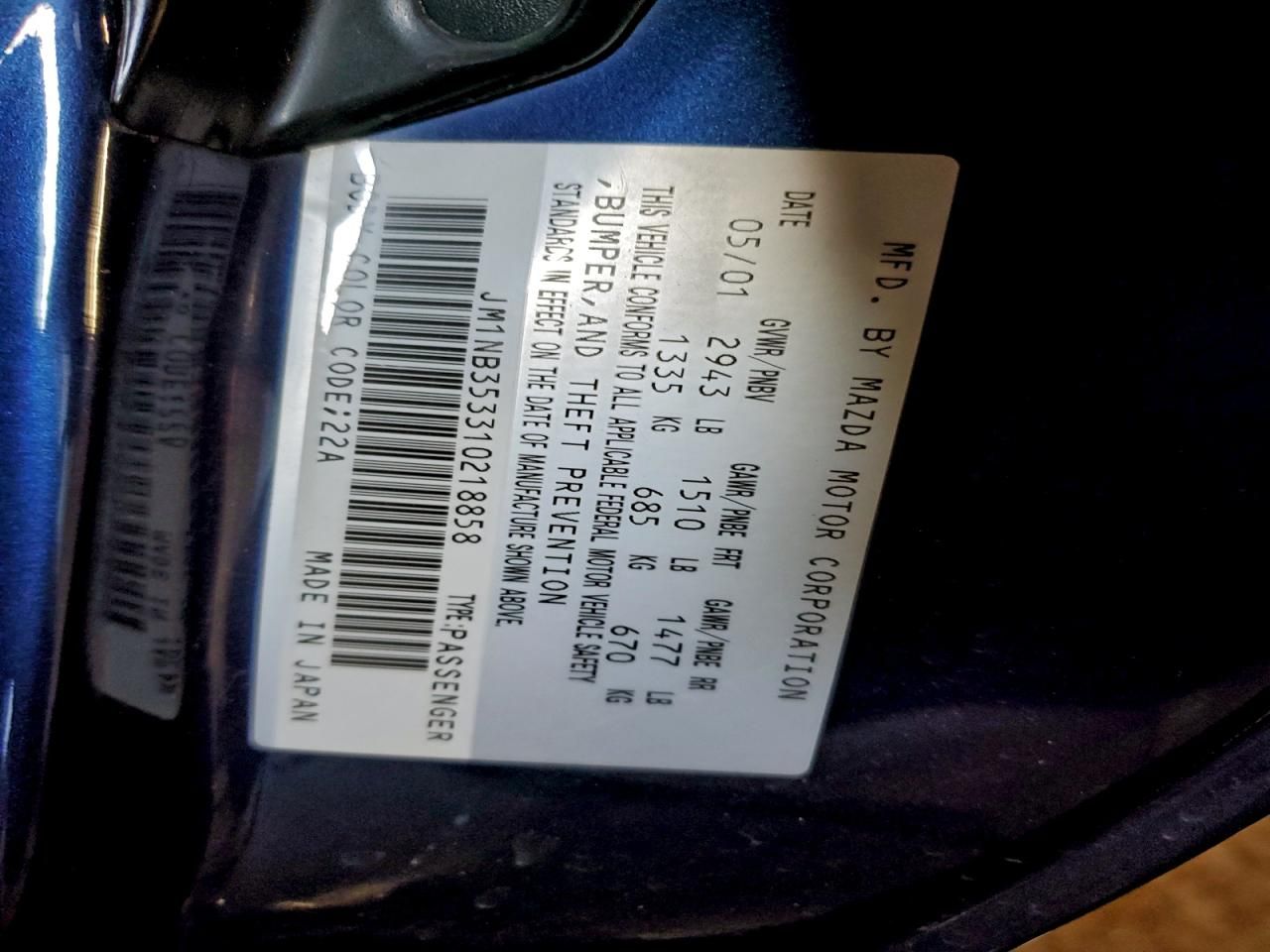 2001 Mazda Mx-5 Miata Base