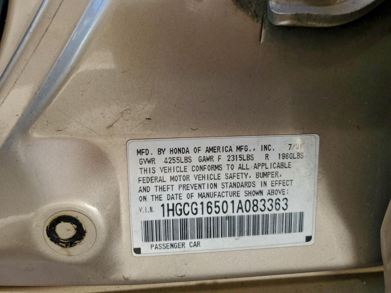 2001 Honda Accord ex