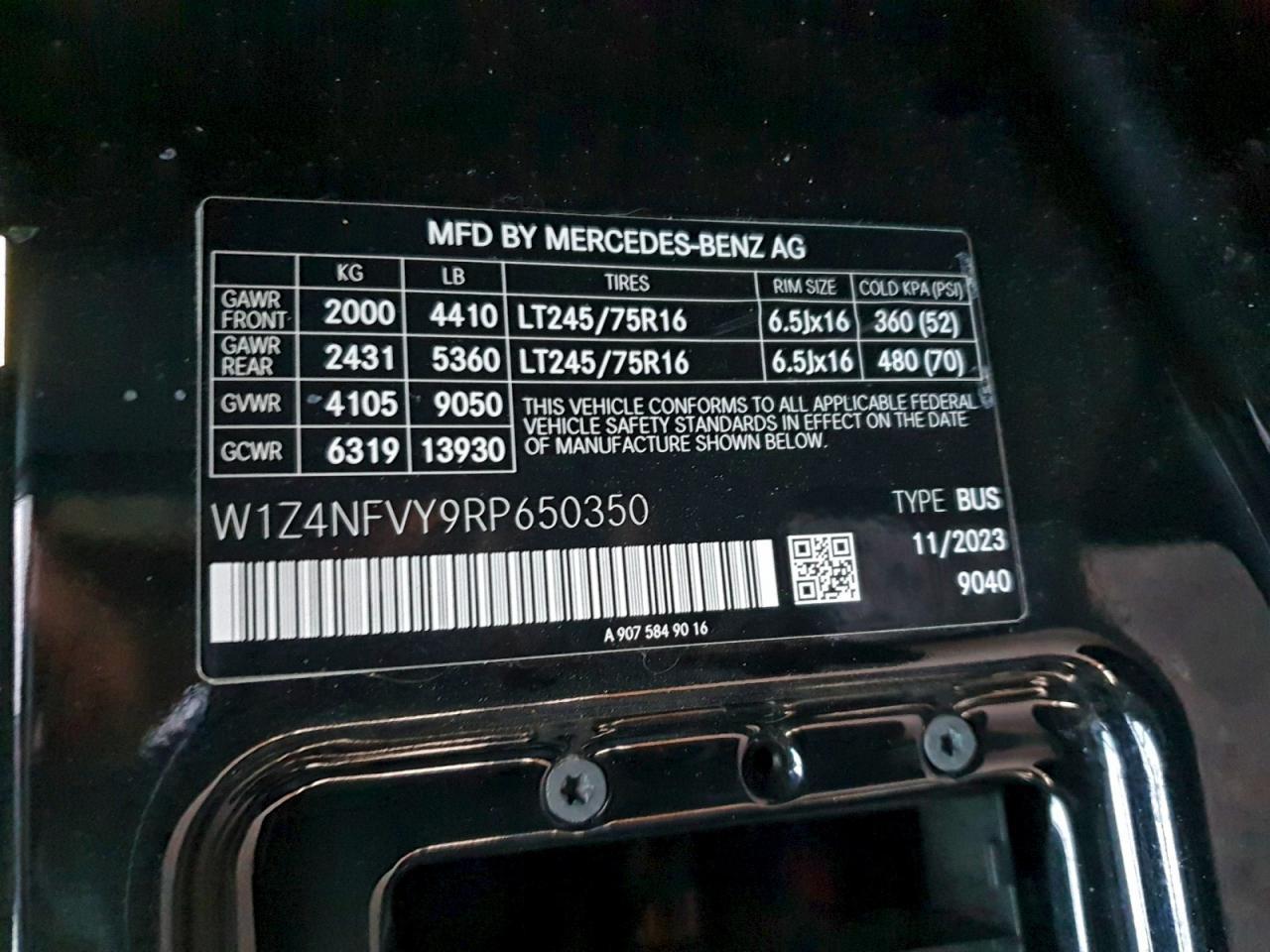 2024 Mercedes-Benz Sprinter 2500