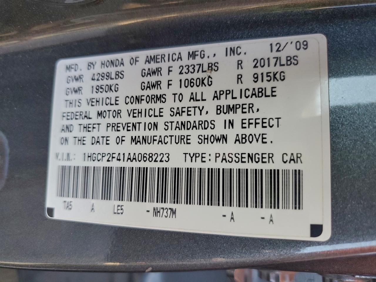 2010 Honda Accord lxp