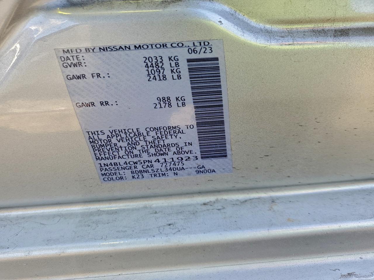 2023 Nissan Altima sr