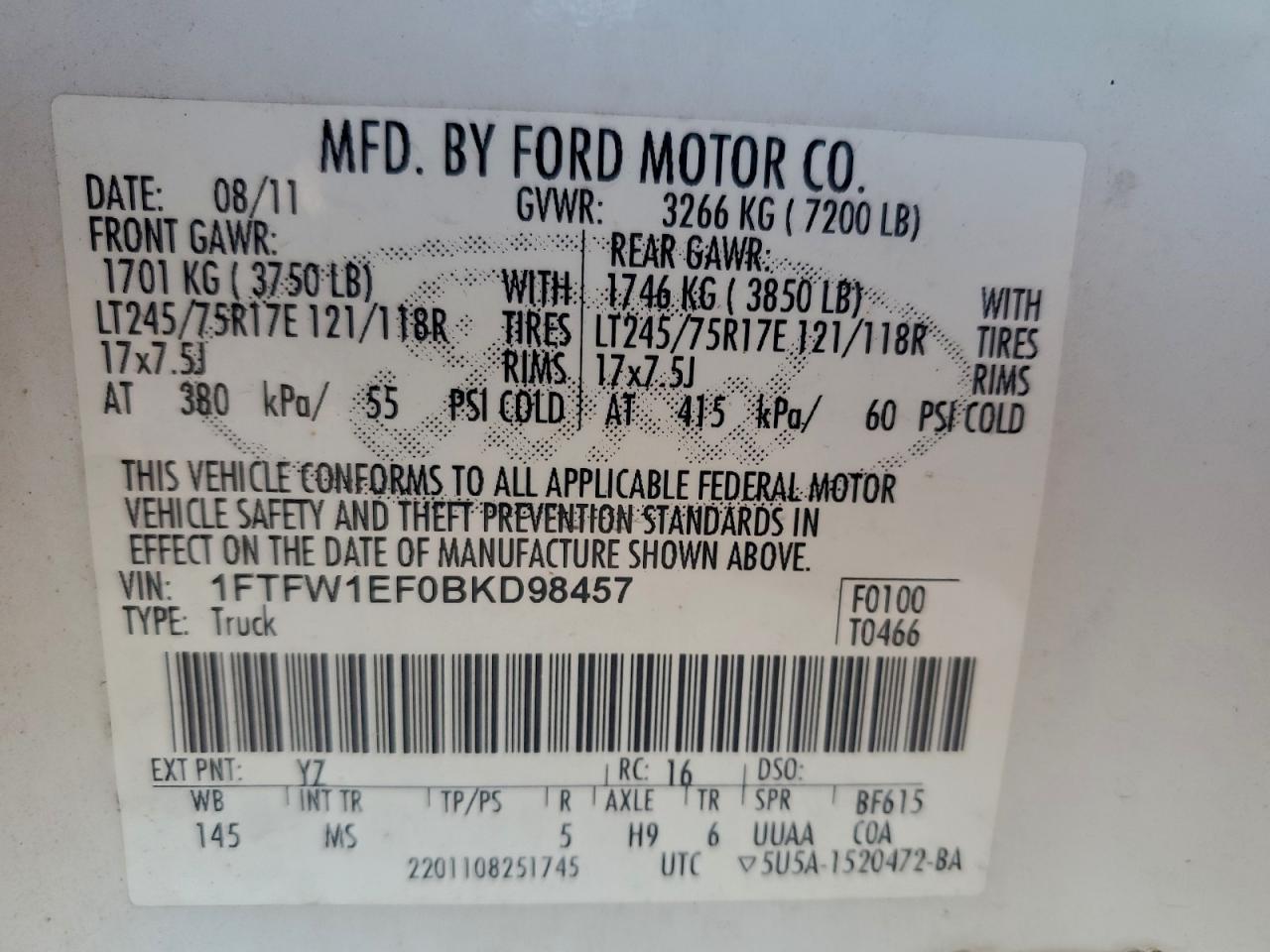 2011 Ford F150 Supercrew