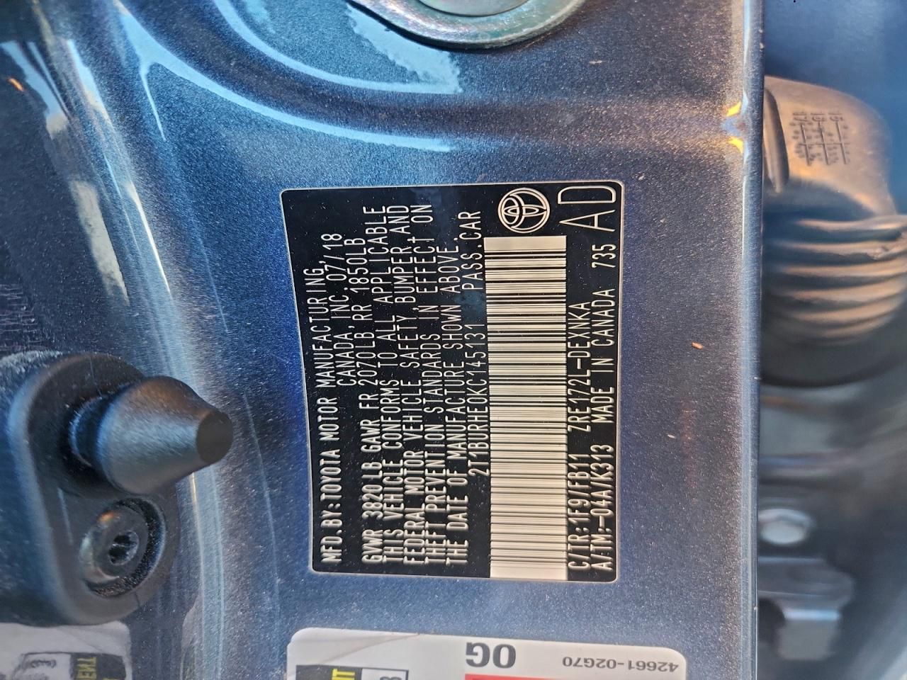 2019 Toyota Corolla l