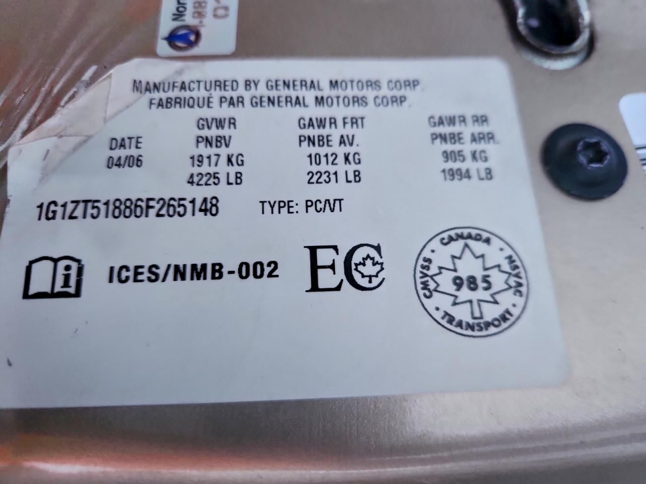 2006 Chevrolet Malibu lt