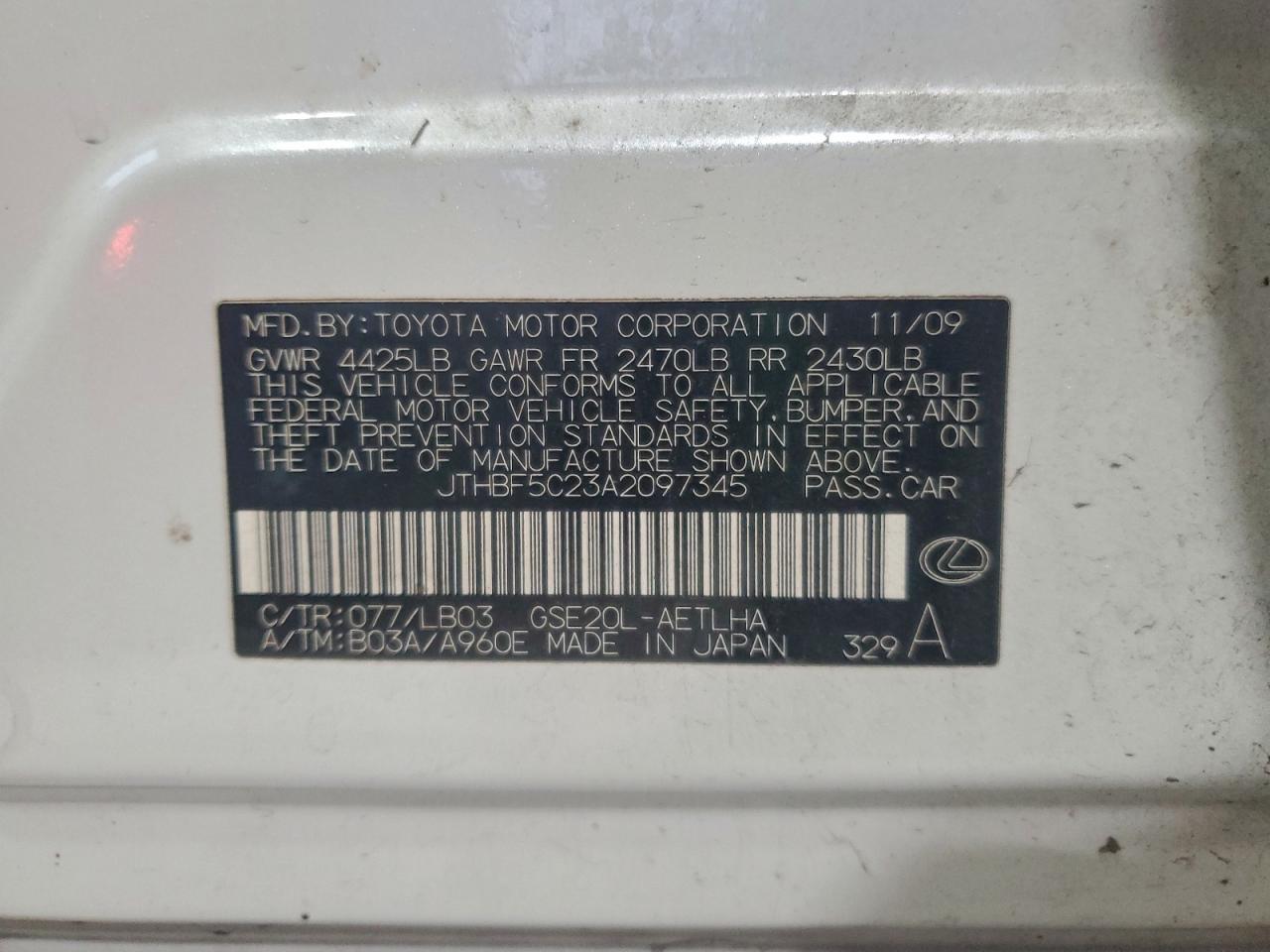 2010 Lexus Is 250