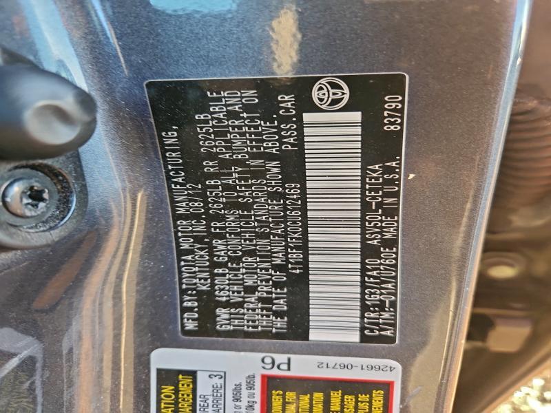 2012 Toyota Camry l