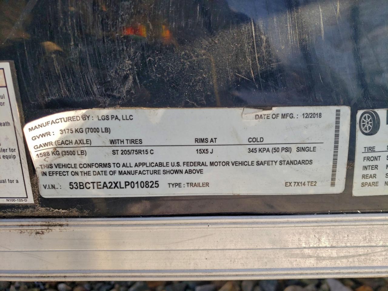 2020 Cargo 2020 LGS EX 7X14 TE2 Enclosed Cargo Trailer