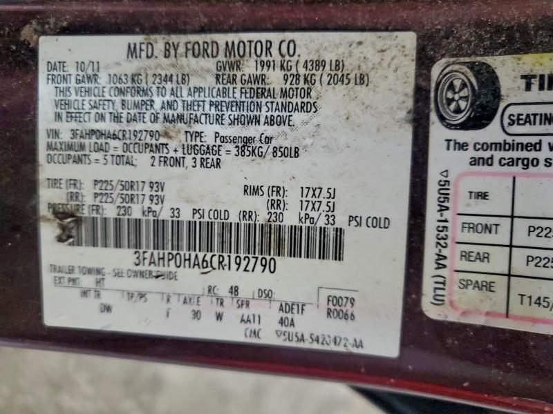 2012 Ford Fusion se