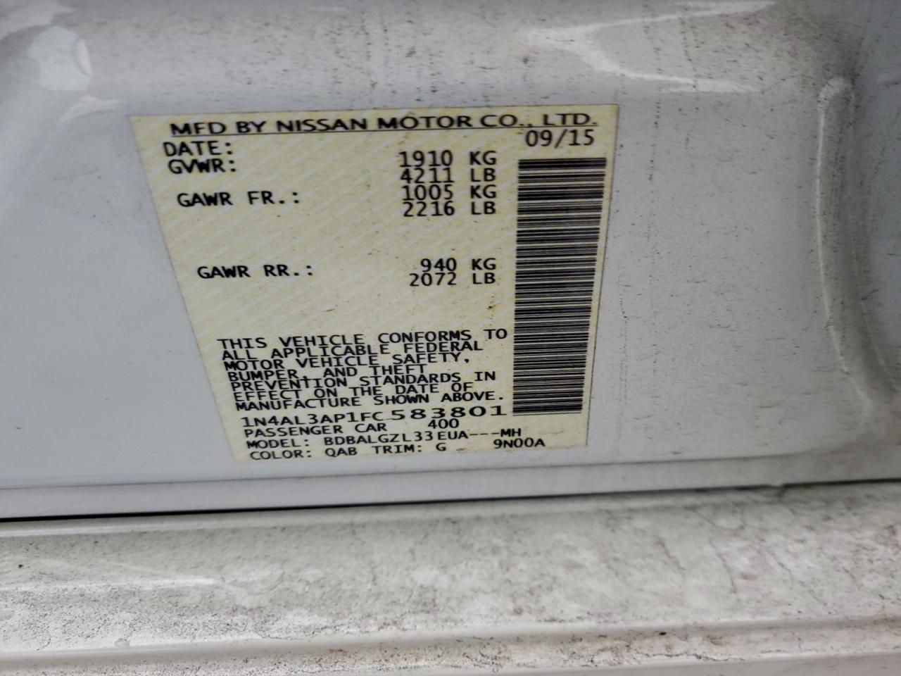 2015 Nissan Altima 2.5