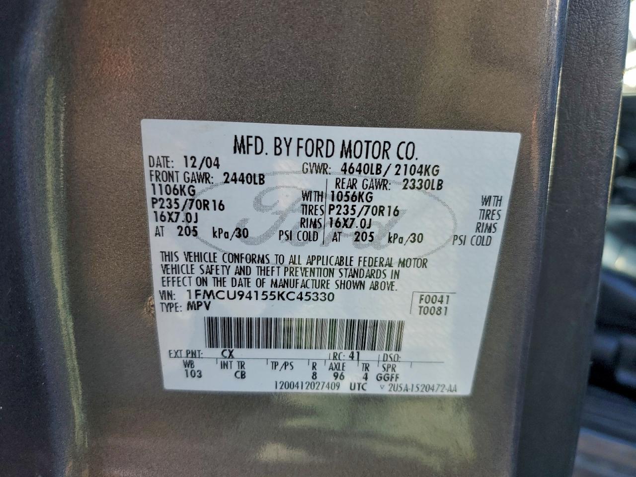 2005 Ford Escape Limited