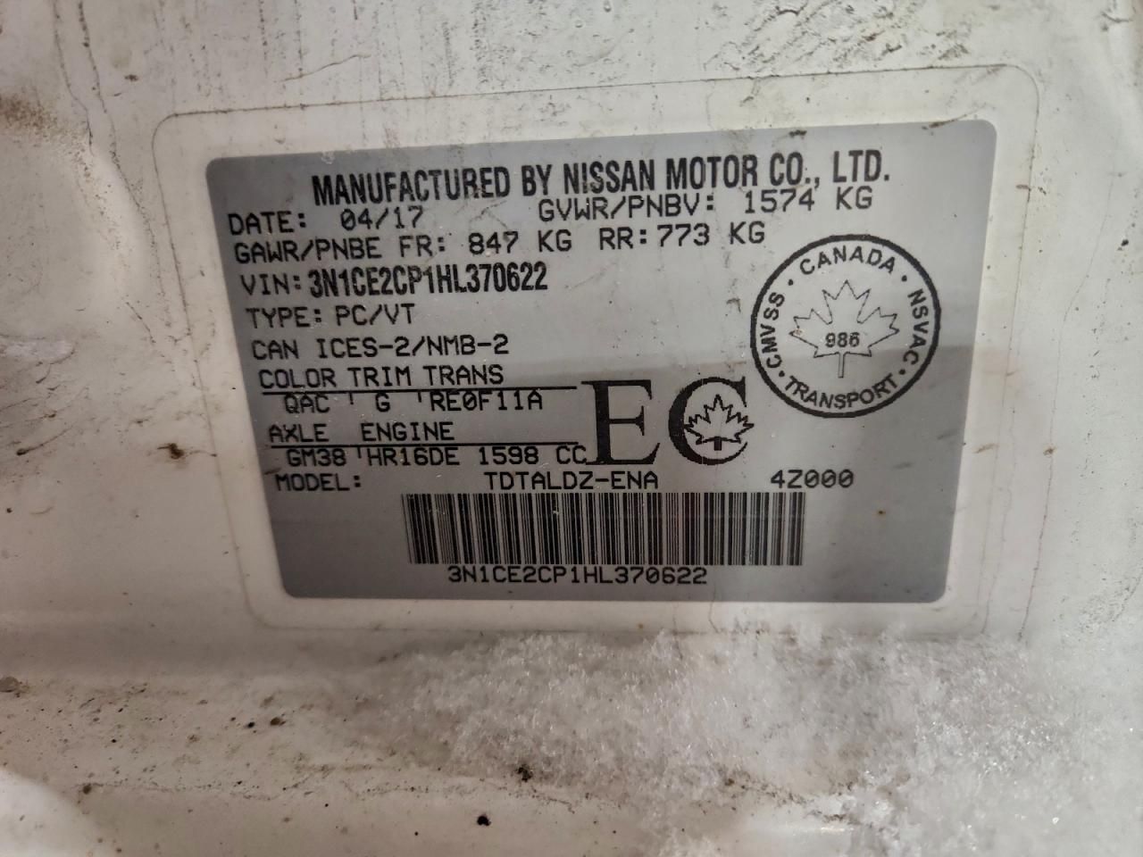 2017 Nissan Versa Note s