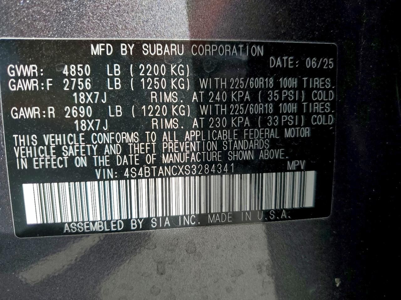 2025 Subaru Outback Limited