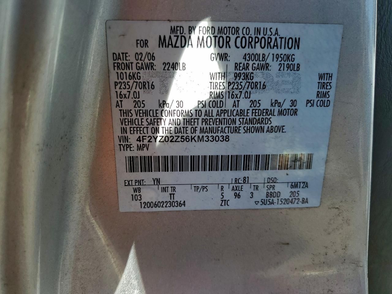 2006 Mazda Tribute i