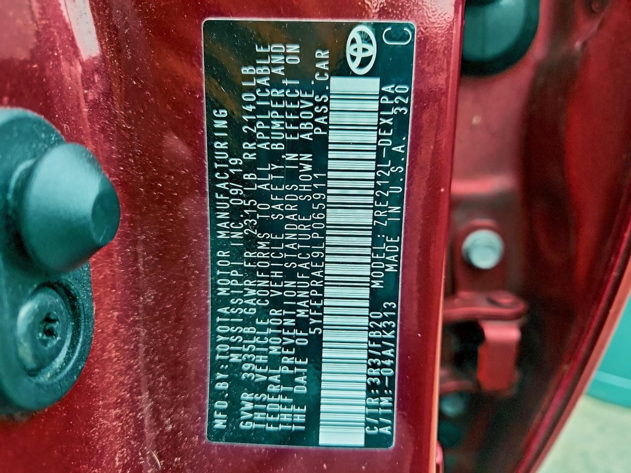 2020 Toyota Corolla le