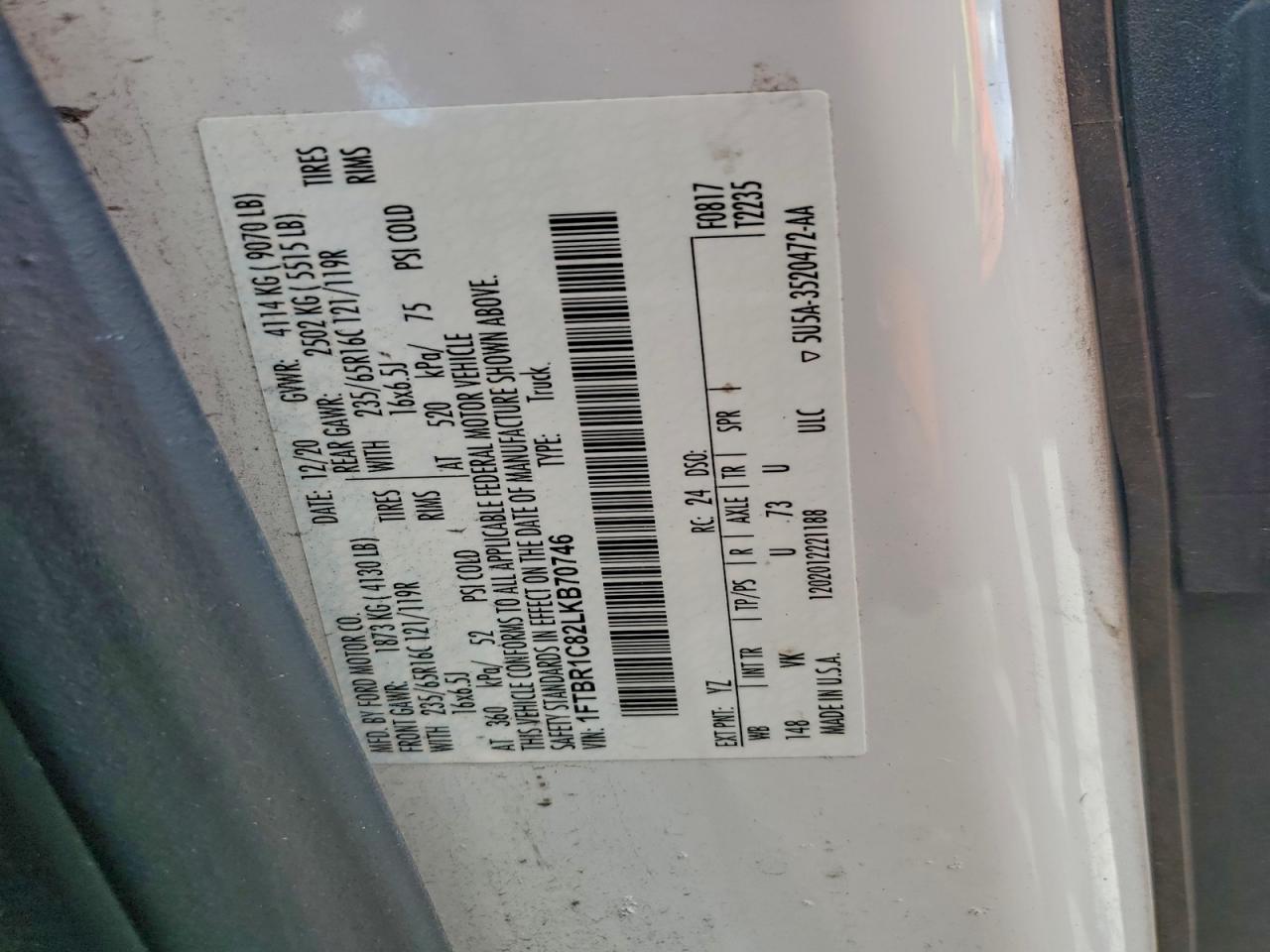 2020 Ford Transit T-250