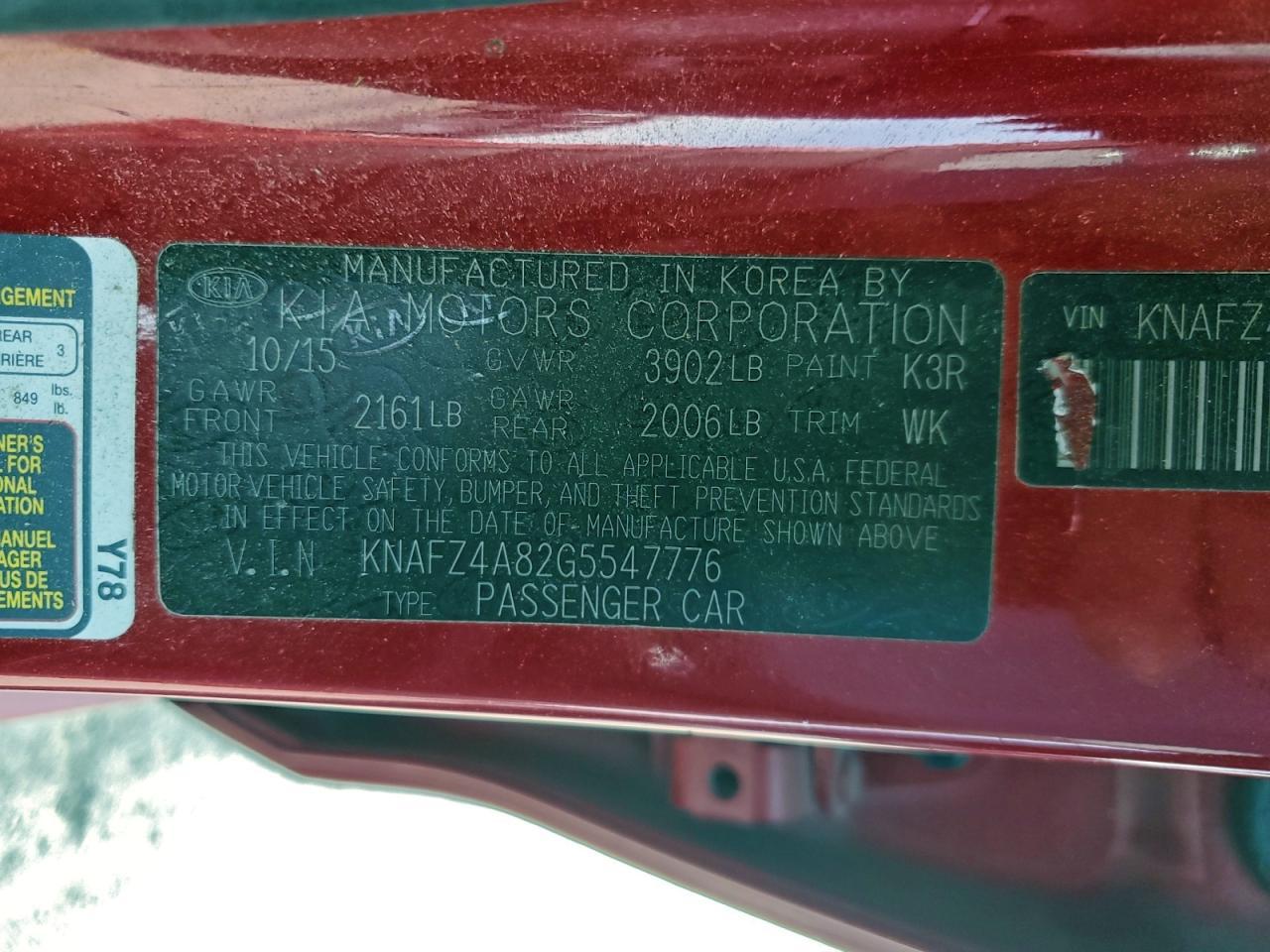 2016 KIA Forte ex