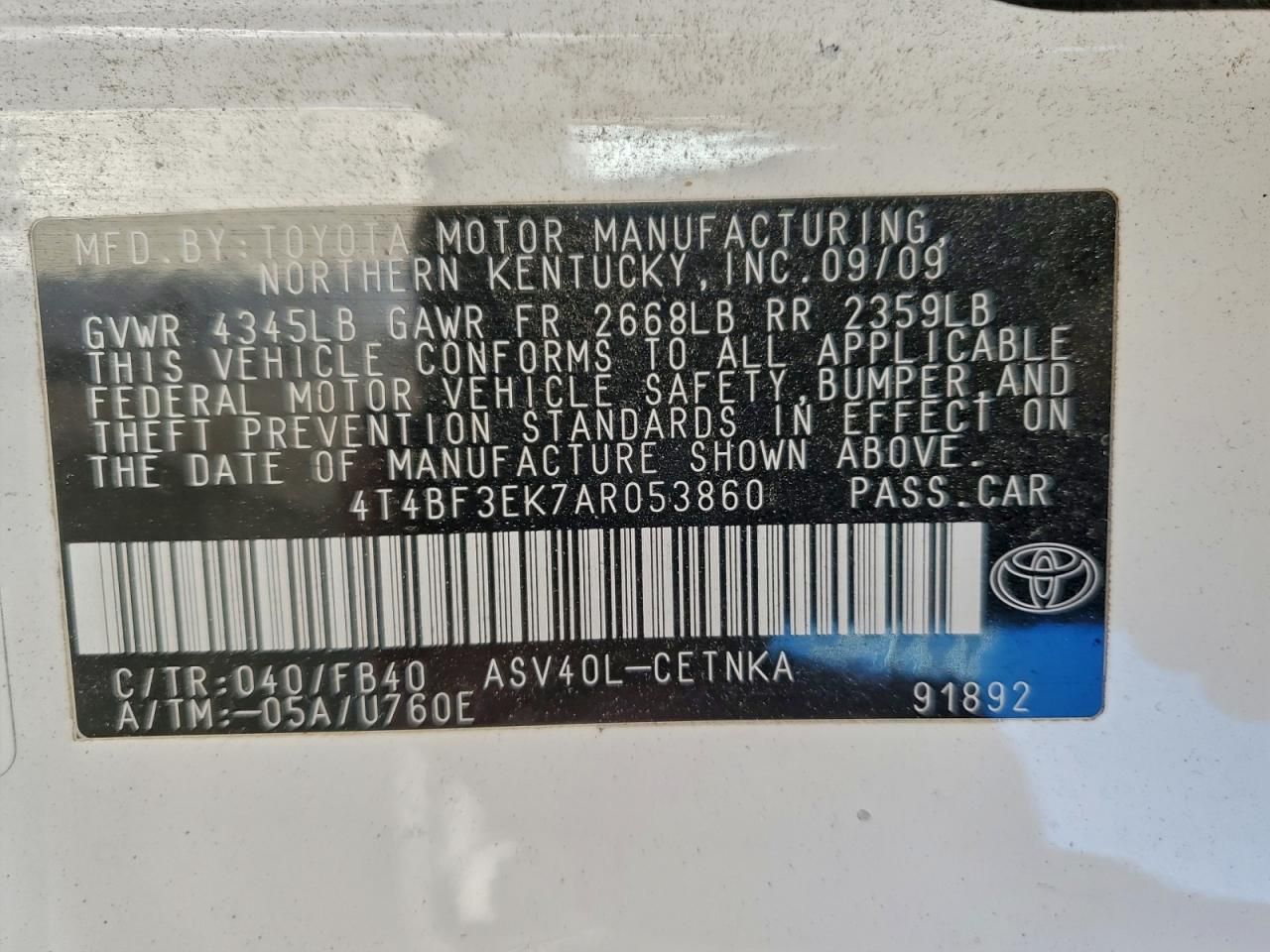 2010 Toyota Camry Base