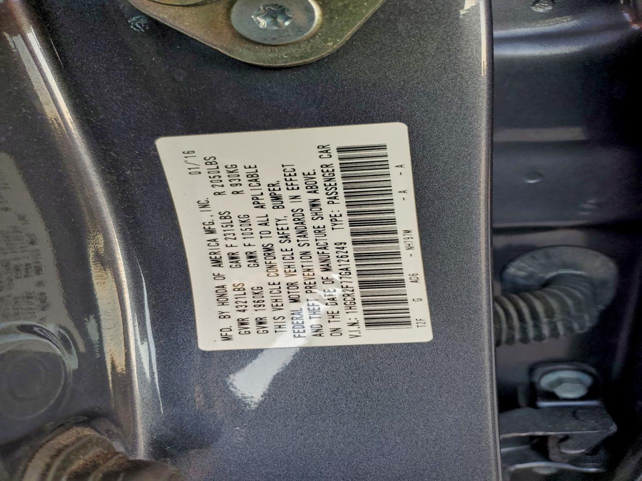 2016 Honda Accord ex