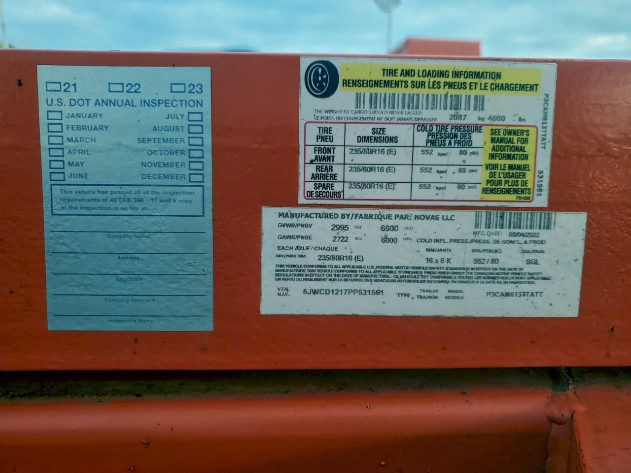 2023 Sure-Trac P3CAM613TTATT Equipment Trailer