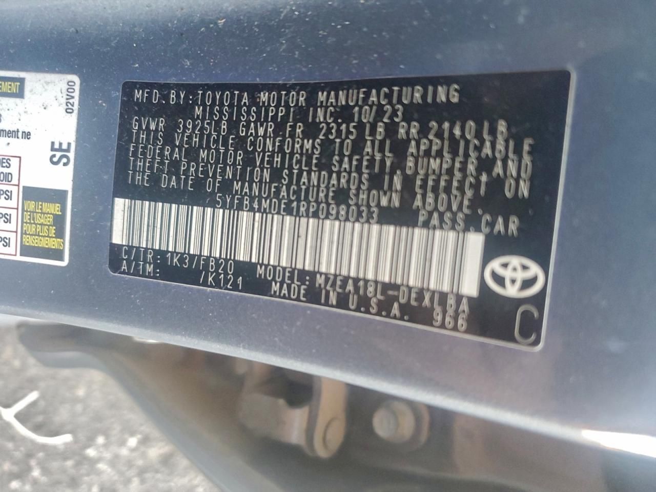 2024 Toyota Corolla le