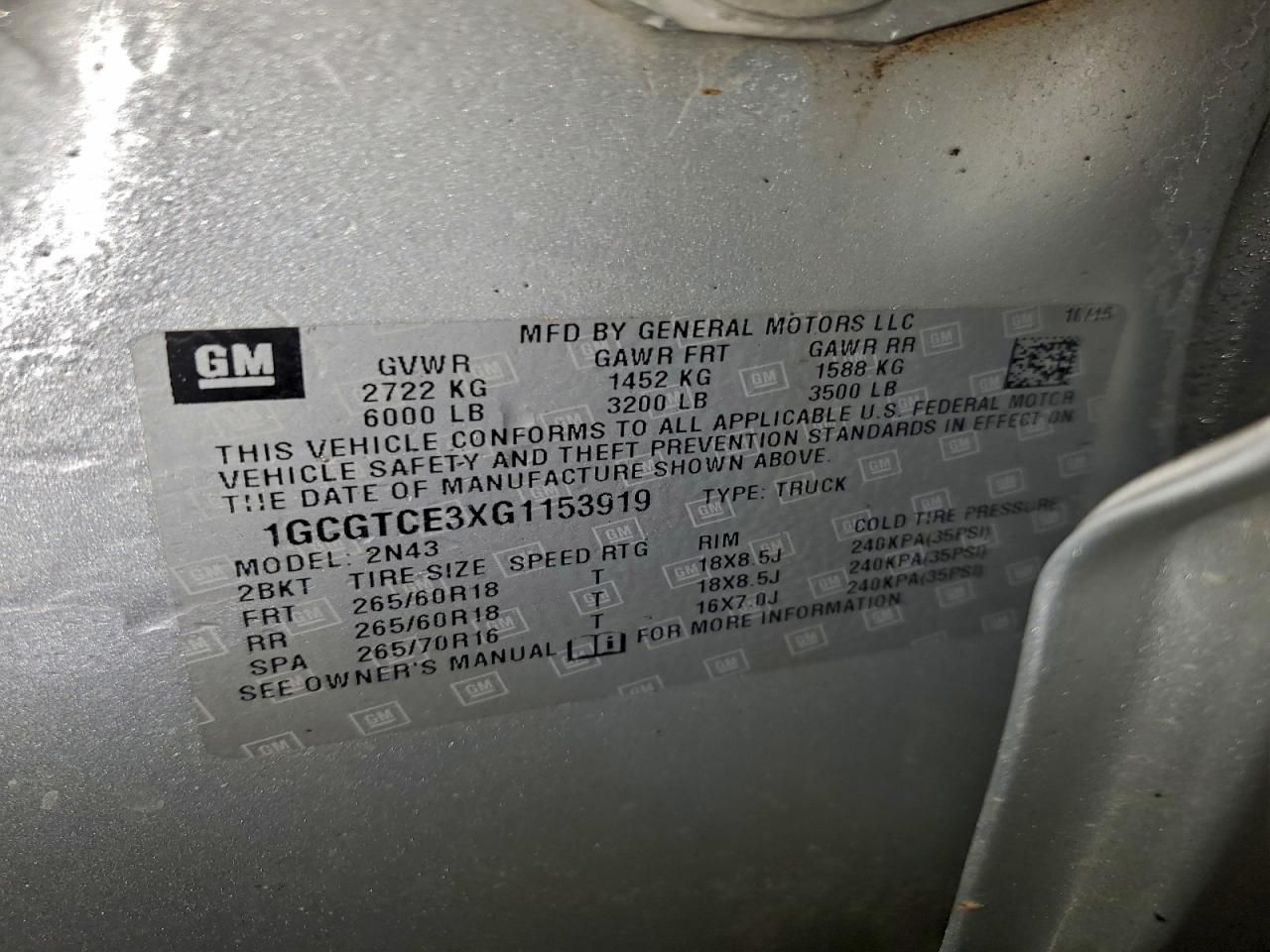 2016 Chevrolet Colorado lt