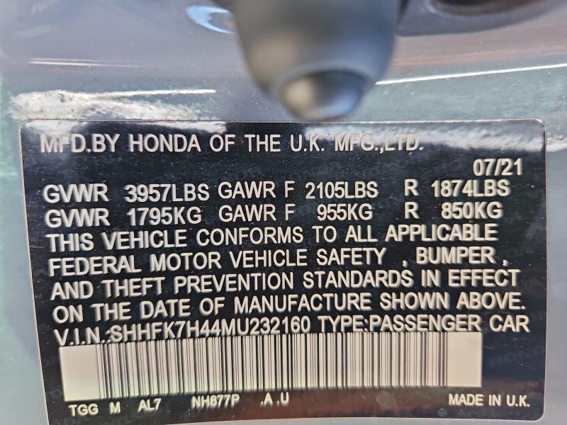 2021 Honda Civic Sport
