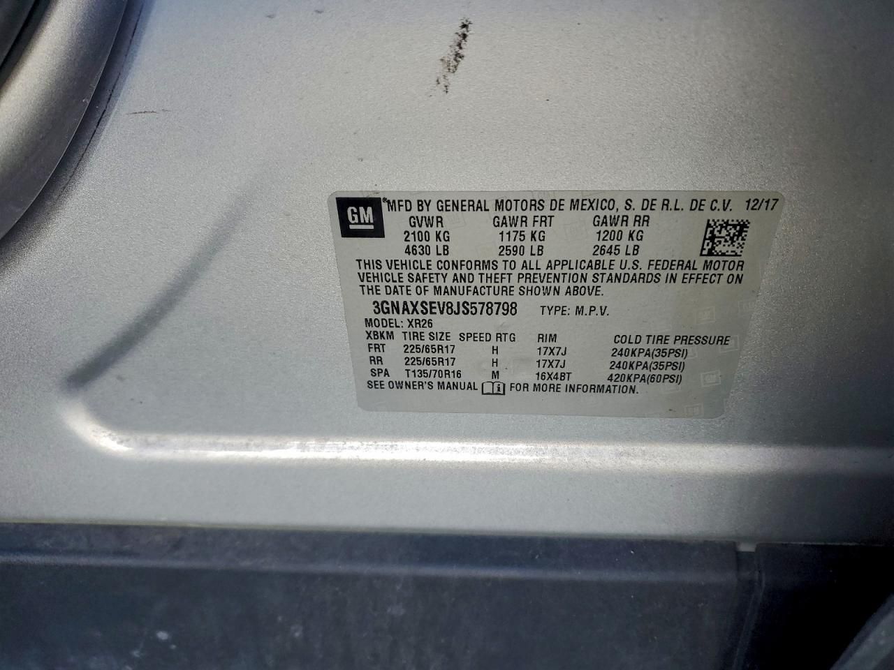 2018 Chevrolet Equinox lt