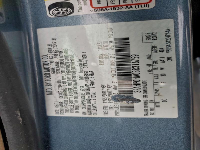 2011 Ford Fusion se