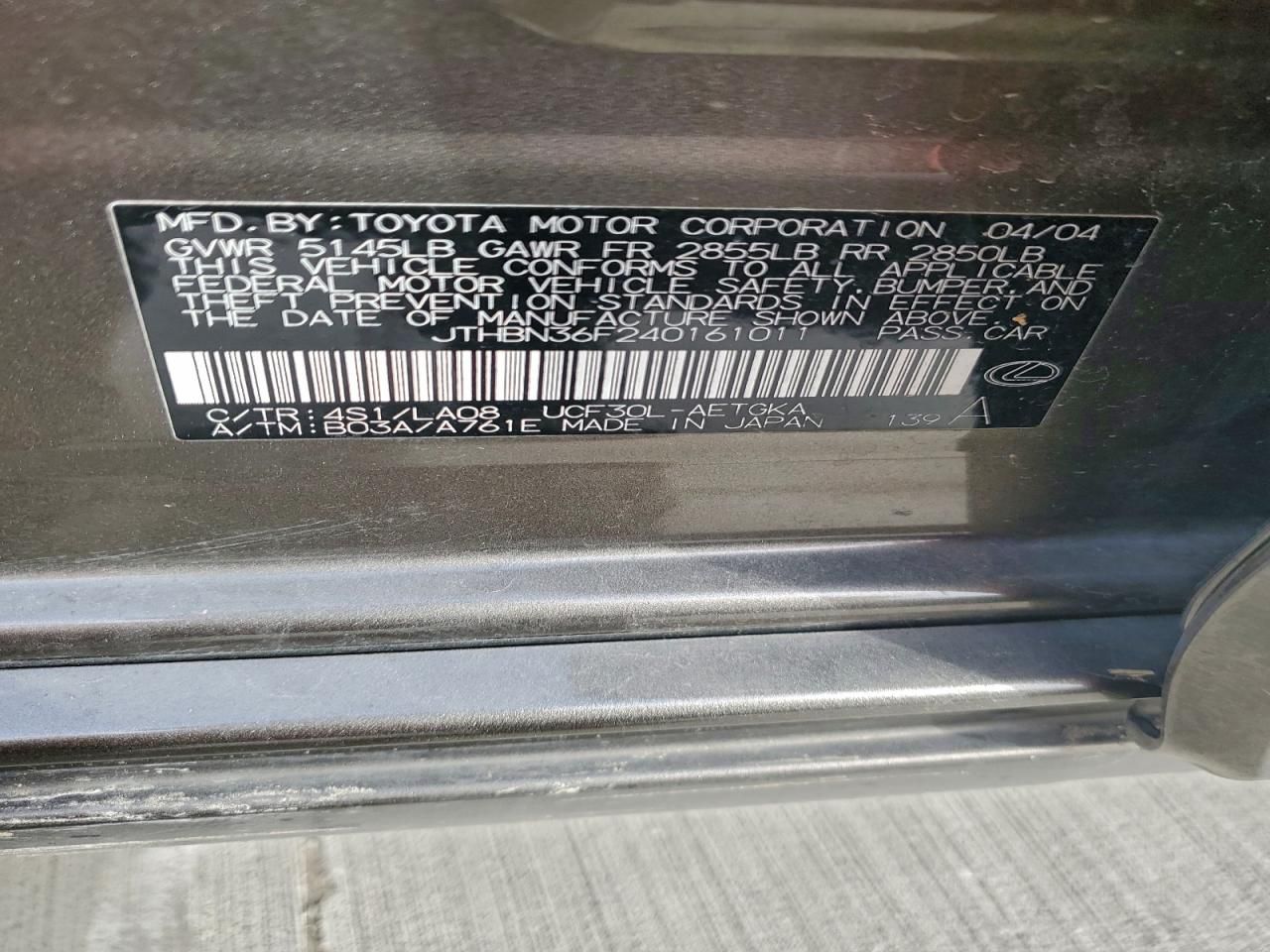 2004 Lexus Ls 500 Base